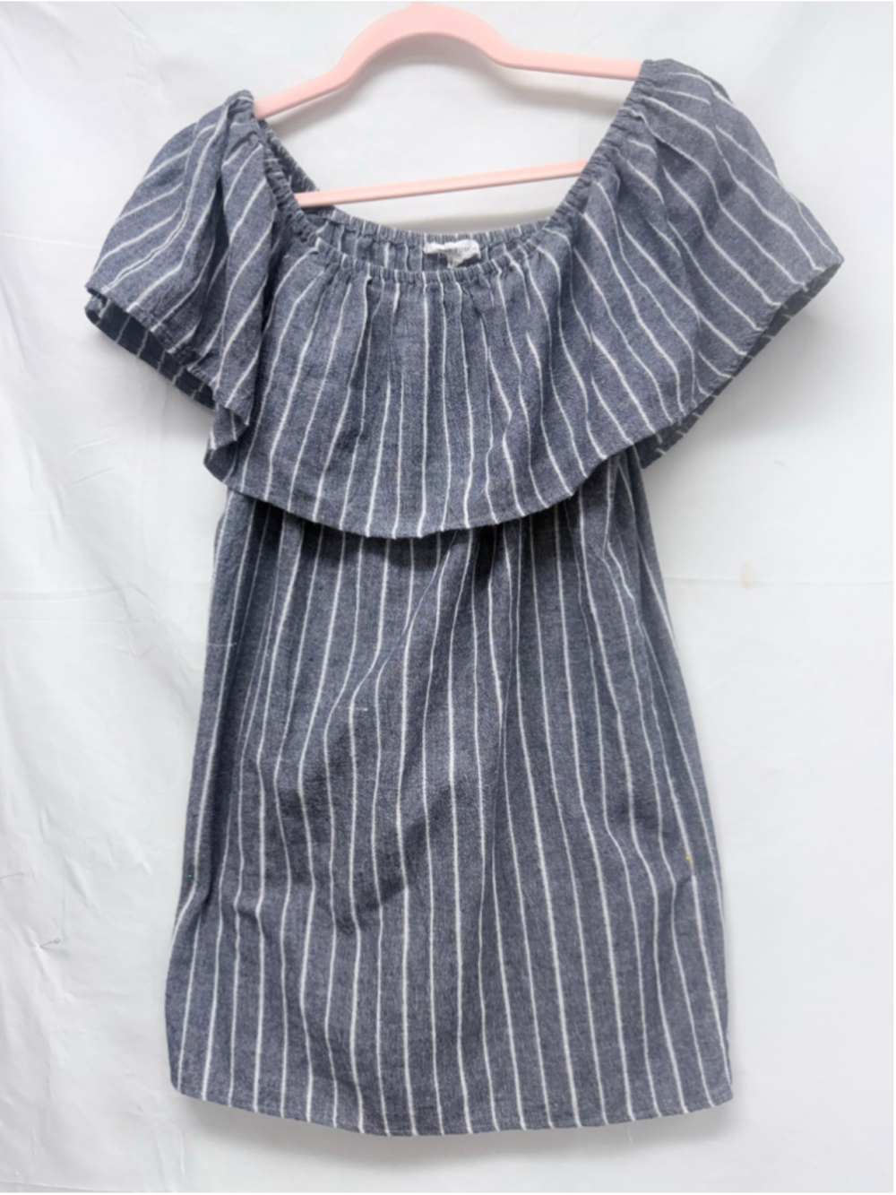 Women's Honey Punch Gray White Striped Off-Shoulder Long top Size S